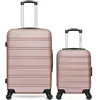Hero - lot de 2 - valise weekend et valise cabine xxs renoso - rose dore