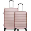 Hero - lot de 2 valises grand format et weekend renoso - rose dore