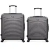 Wave Paris - lot de 2 valises grand format et week-end congo - gris fonce