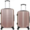 - lot de 2 - valise weekend et valise cabine lipari - rose dore