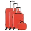 Set de 4 valises - WAVE PARIS - AMAZONE-C - 4 roues - Corail