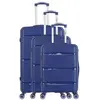 Obago - 3 Valises 4 roues simples Centaure 75/65/56 cm bleu marine T.U