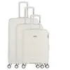 Obago - 3 Valises 4 roues simples Centaure 75/65/56 cm blanches T.U