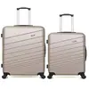 Wave Paris lot de 2 - valises grand format et weekend tigre - beige