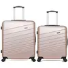 WAVE PARIS Lot de 2 - Valises grand format et weekend TIGRE - rose
