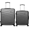 Wave Paris lot de 2 - valises grand format et weekend tigre - gris fonce