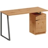 HOMCOM Bureau d'Ordinateur avec Placard et Tiroir 135 x 60 cm, Étagère...