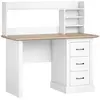 HOMCOM Bureau Informatique avec 3 Tiroirs, 120x55cm, Bureau avec Range...