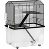 PawHut Cage hamster cage rongeur 3 étages avec roulettes plate-forme e...