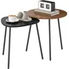 HOMCOM Lot de 2 tables basses gigognes, tables d'appoint contemporain ...