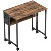 HOMCOM Bureau pliable sur roulettes 80 x 50 cm avec étagère et sac de ...