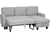 HOMCOM Canapé d'angle convertible réversible, canapé-lit 3 places, mér...