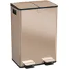 HOMCOM Poubelle de cuisine 2 compartiments de 2 x 28L, acier inoxydabl...