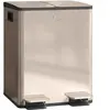 HOMCOM Poubelle de cuisine 2 compartiments de 2 x 20L, acier inoxydabl...