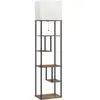 HOMCOM Lampadaire avec étagères, lampadaire sur pied de salon dimmable...