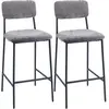 HOMCOM Lot de 2 tabourets de bar en tissu chenille, chaises de bar rem...
