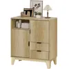 HOMCOM Buffet salon, meuble de rangement, 2 portes, 2 tiroirs, étagère...