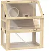 PawHut Cage Hamster Rongeur à 3 Niveaux, Fond Amovible, Cabane, Balanç...