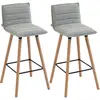 HOMCOM Lot de 2 tabourets de bar, chaises de bar, assise rembourrée, d...