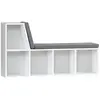 HOMCOM Bibliothèque banc 2 en 1 design contemporain 5 casiers 2 coussi...