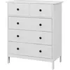 HOMCOM Commode meuble de rangement 5 tiroirs pour chambre, bureau, ent...