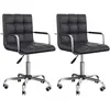 HOMCOM Lot de 2 chaises de bureau fauteuil manager pivotant hauteur ré...