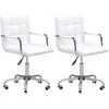 HOMCOM Lot de 2 chaises de bureau fauteuil manager pivotant hauteur ré...