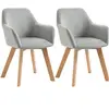 HOMCOM Lot de 2 chaises de salle à manger Fauteuil Assise rembourrée e...