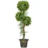 HOMCOM Buis artificiel topiaire artificielle 3 boules H. 115 cm pot style antique inclus