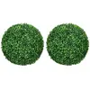 HOMCOM Lot de 2 buis artificiels topiaires artificielles en forme de boule Ø 40 cm PE vert
