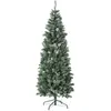 HOMCOM Sapin de Noël artificiel enneigé H180 cm 618 branches 37 pommes de pin
