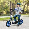AIYAPLAY Trottinette patinette enfant à partir de 6 ans roues 30 cm guidon réglable poignée frein et béquille acier bleu