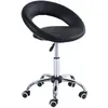 HOMCOM Tabouret de massage néo-rétro - tabouret de travail pivotant 360° - hauteur assise réglable - synthétique noir métal chromé
