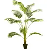 HOMCOM Palmier artificiel Sanwei Kwai H. 170 cm 11 grandes feuilles pot noir