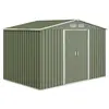 Outsunny Abri de jardin cabanon rangement outils métal vert clair