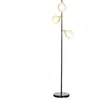 HOMCOM Lampadaire globe design néo-rétro 3 ampoules orientables max. 40 W H. 162 cm métal noir doré verre gris