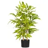 HOMCOM Bambou artificiel H.60 cm feuilles denses réalistes lichen pot inclus