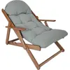 HOMCOM Fauteuil lounge pliable inclinable matelas grand confort bois gris