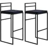 HOMCOM Lot de 2 tabourets de bar design - coussin, repose-pied, dossie...