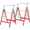 HOMCOM Lot de 2 tréteaux pliables télescopiques hauteur réglable 80-13...