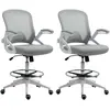 Vinsetto Lot de 2 fauteuils de bureau chaise de bureau assise haute ré...