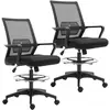 Vinsetto Lot de b2 fauteuils de bureau chaise de bureau assise haute r...