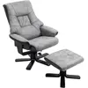 HOMCOM Fauteuil relax inclinable 135° pivotant 360° avec repose-pieds ...