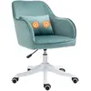 HOMCOM Chaise de bureau massante velours vert menthe