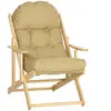 Outsunny HOMCOM - Fauteuil relax - bois de hêtre - 71x89x96cm - Marron