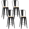 HOMCOM Lot de 4 tabourets de Bar avec Dossier Repose-Pied Hauteur Assi...