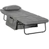 Fauteuil chauffeuse lit convertible 4 en 1 - HOMCOM - tissu gris - dos...