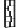 HOMCOM Bibliothèque étagère zig zag contemporain panneaux aspect bois noir
