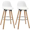 HOMCOM - Chaise de Bar - PU - 40x42x91cm - Blanc