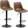 HOMCOM Lot de 2 tabourets de bar style vintage réglable pivotant avec ...